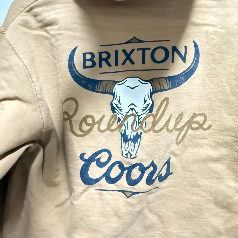 Brixton x Coors Round Up Tan Hoodie Size M